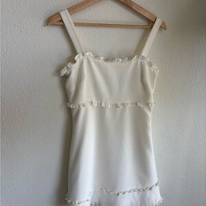 Likely Cream Ruffle Dress